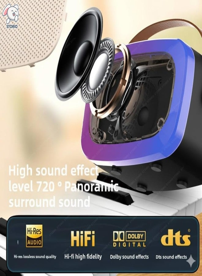 ستوريو ميكروفون كاريوكي قابل لإعادة الشحن من ستوريو مع مكبر صوت للغناء | ميكروفون بلوتوث لاسلكي مع أضواء LED | ميكروفون موسيقي محمول للأطفال والبالغين | لعبة موسيقية وهدية عيد ميلاد - مستطيل - Image 2